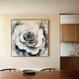 Floral 1318 Canvas Art 16" x 16" / 40 x 40 cm / Black