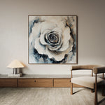 Floral 1318 Canvas Art 16" x 16" / 40 x 40 cm / Black