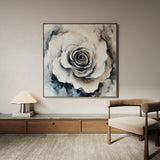 Floral 1318 Canvas Art 16" x 16" / 40 x 40 cm / Black