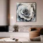 Floral 1318 Canvas Art 16" x 16" / 40 x 40 cm / Black