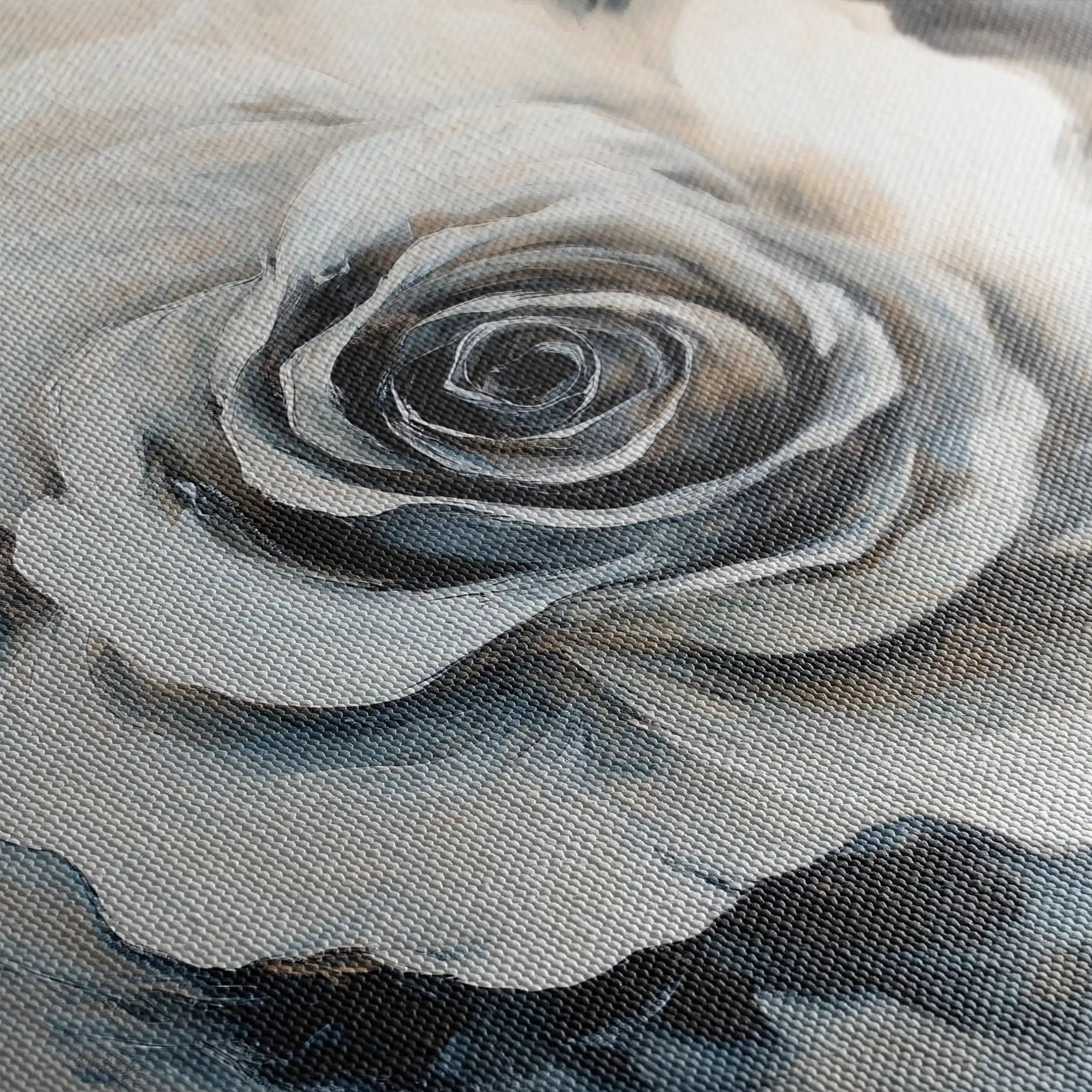 Floral 1318 Canvas Art 16" x 16" / 40 x 40 cm / Black
