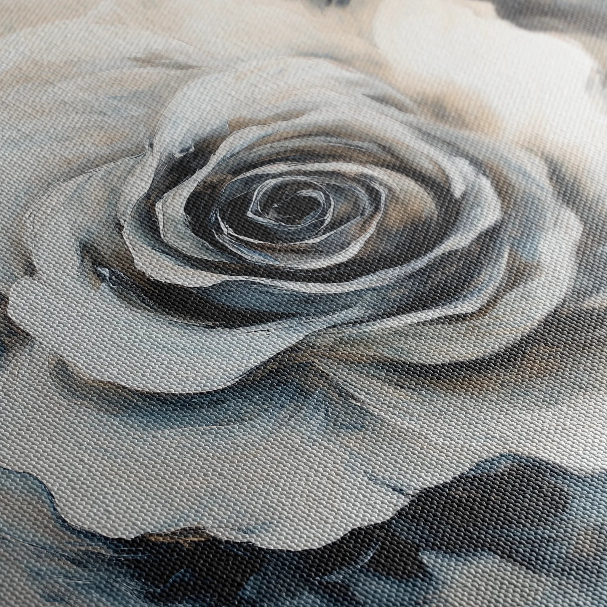 Floral 1318 Canvas Art 16" x 16" / 40 x 40 cm / Black