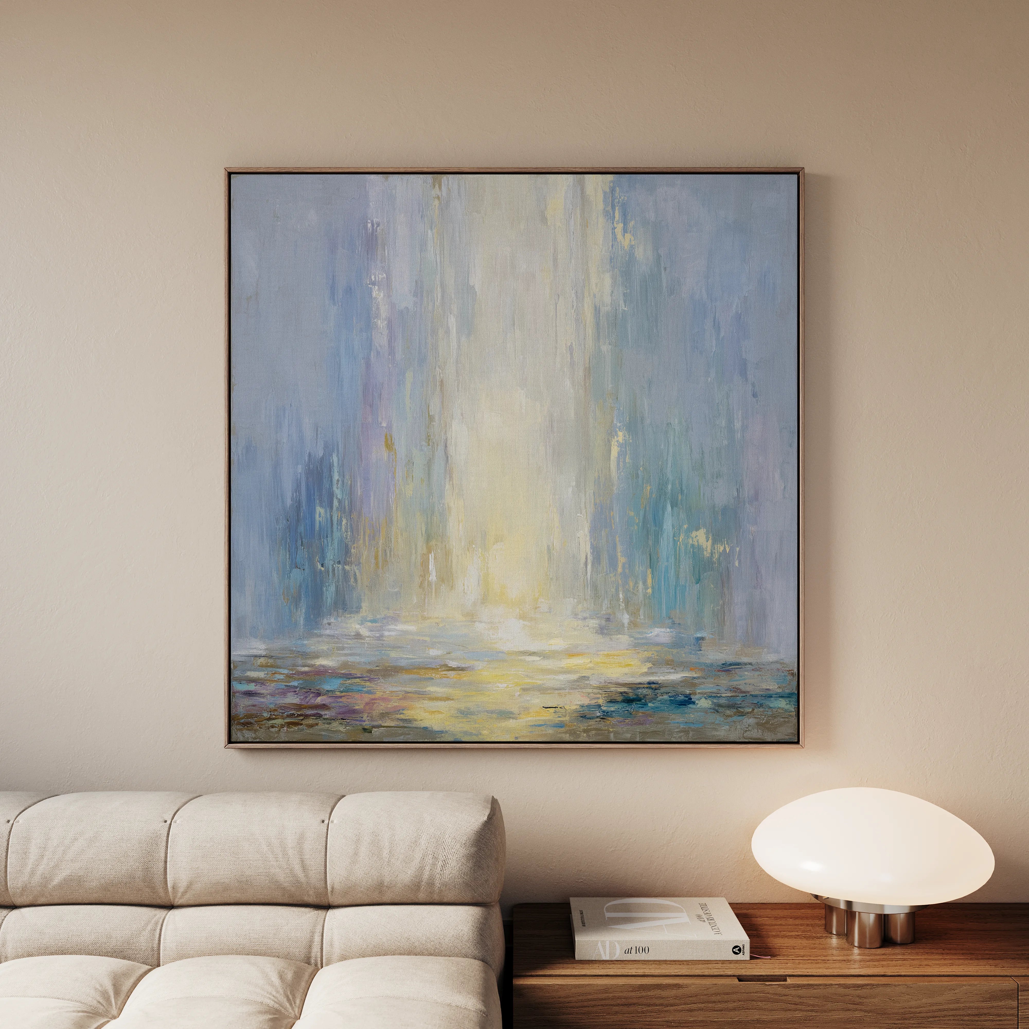 Abstract 1319 Canvas Art 16" x 16" / 40 x 40 cm / Black