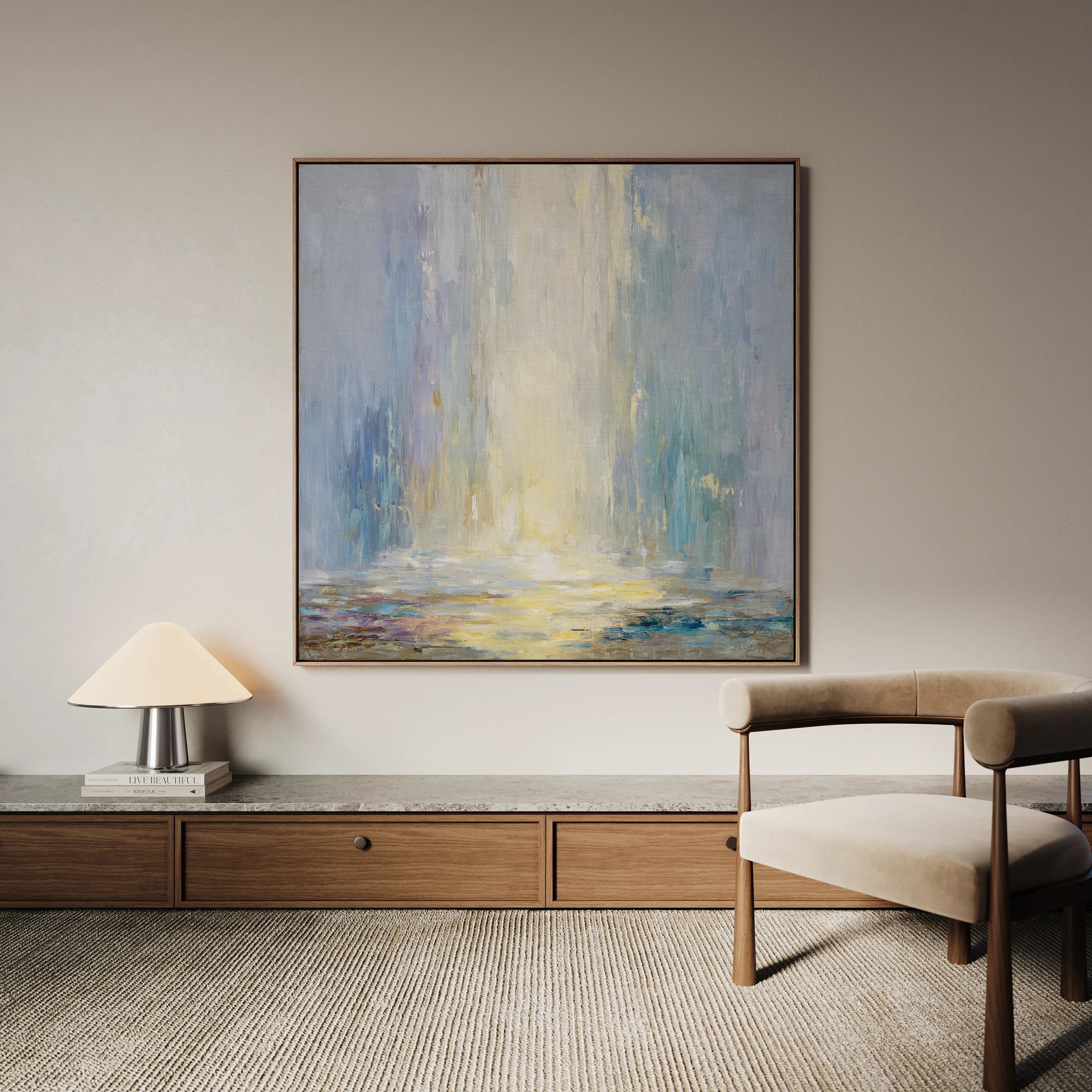 Abstract 1319 Canvas Art 16" x 16" / 40 x 40 cm / Black