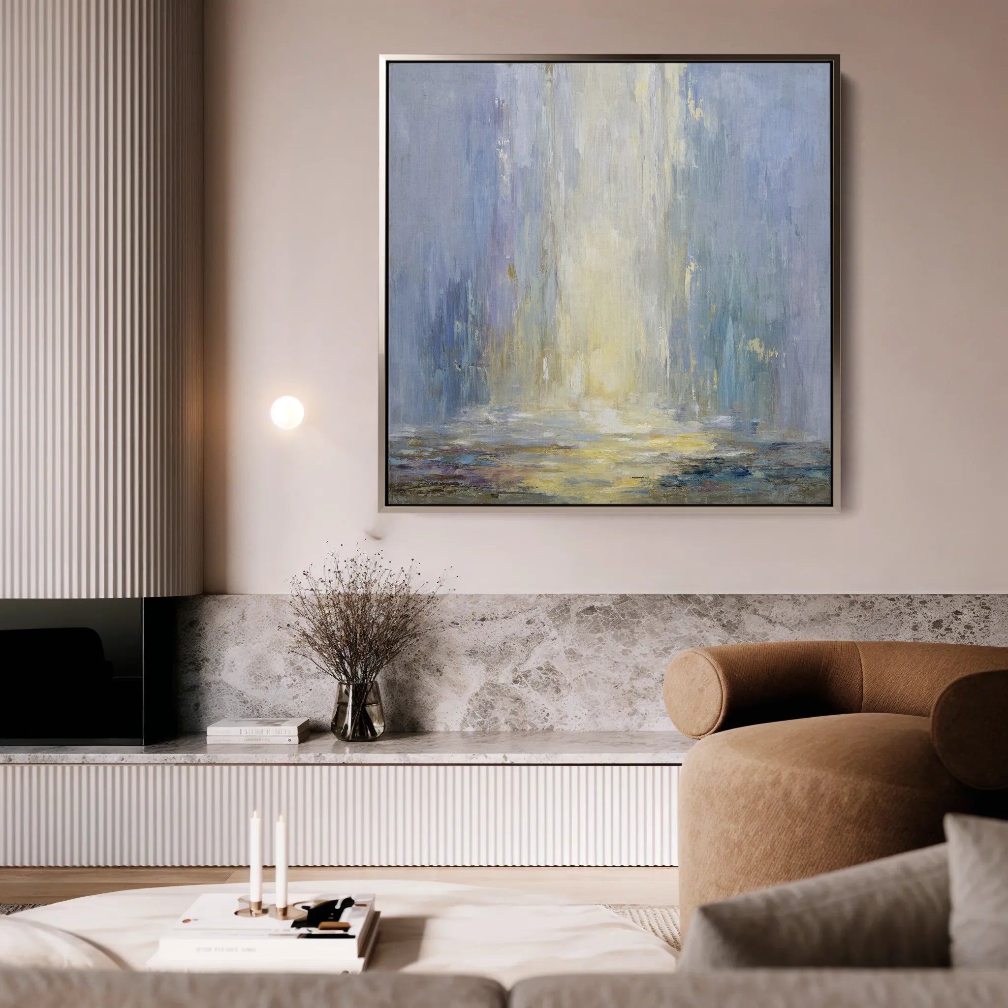Abstract 1319 Canvas Art 16" x 16" / 40 x 40 cm / Black