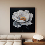 Floral 1319 Canvas Art 16" x 16" / 40 x 40 cm / Black