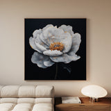 Floral 1319 Canvas Art 16" x 16" / 40 x 40 cm / Black