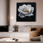 Floral 1319 Canvas Art 16" x 16" / 40 x 40 cm / Black