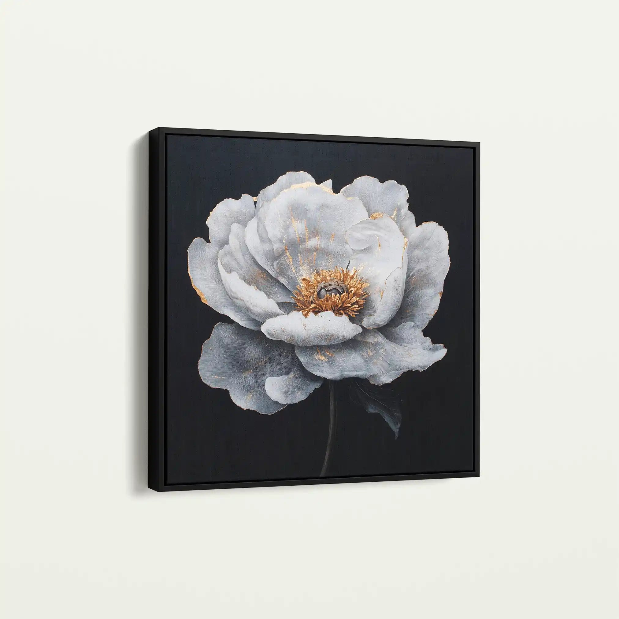 Floral 1319 Canvas Art 16" x 16" / 40 x 40 cm / Black