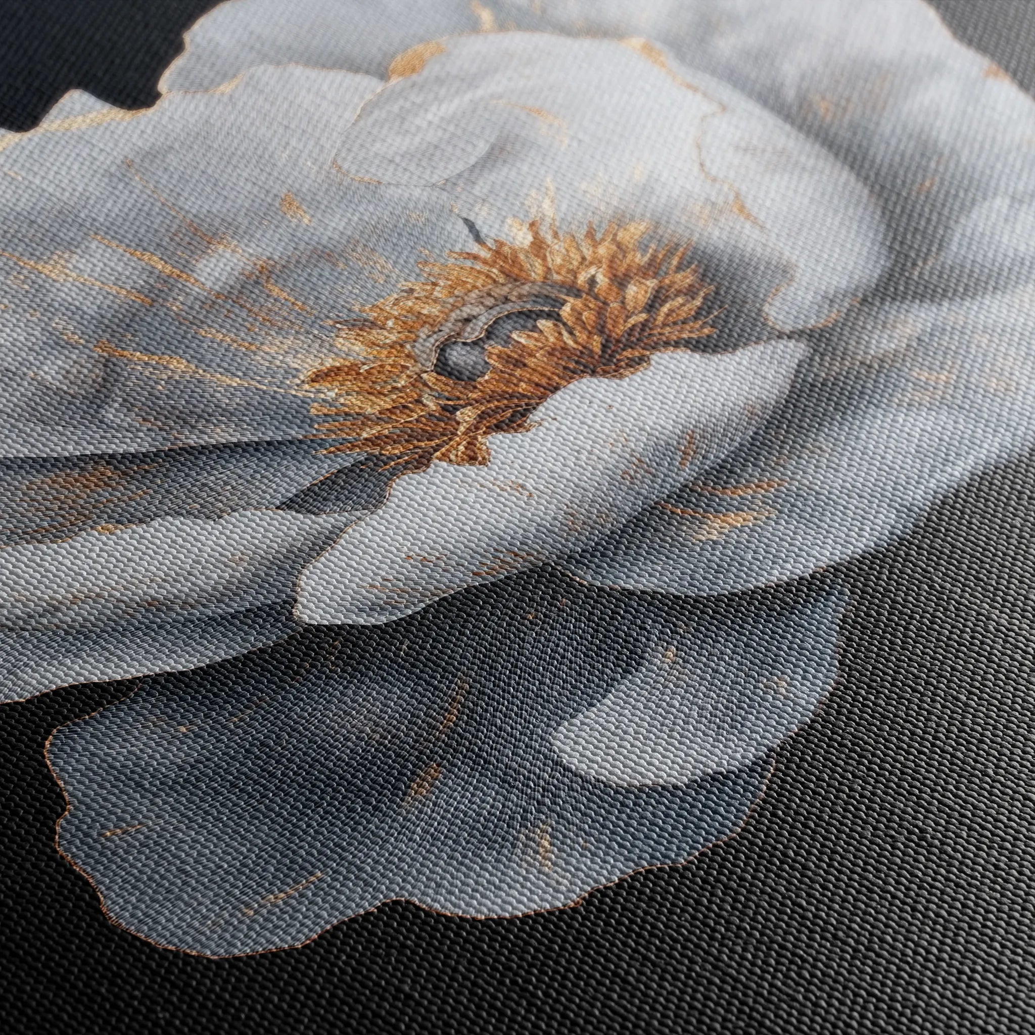 Floral 1319 Canvas Art 16" x 16" / 40 x 40 cm / Black