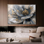 Floral 132 Canvas Art 18" x 24" / 45 x 60 cm / Black