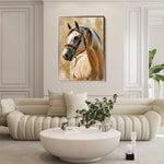 Horses 132 Canvas Art 18" x 24" / 45 x 60 cm / Black