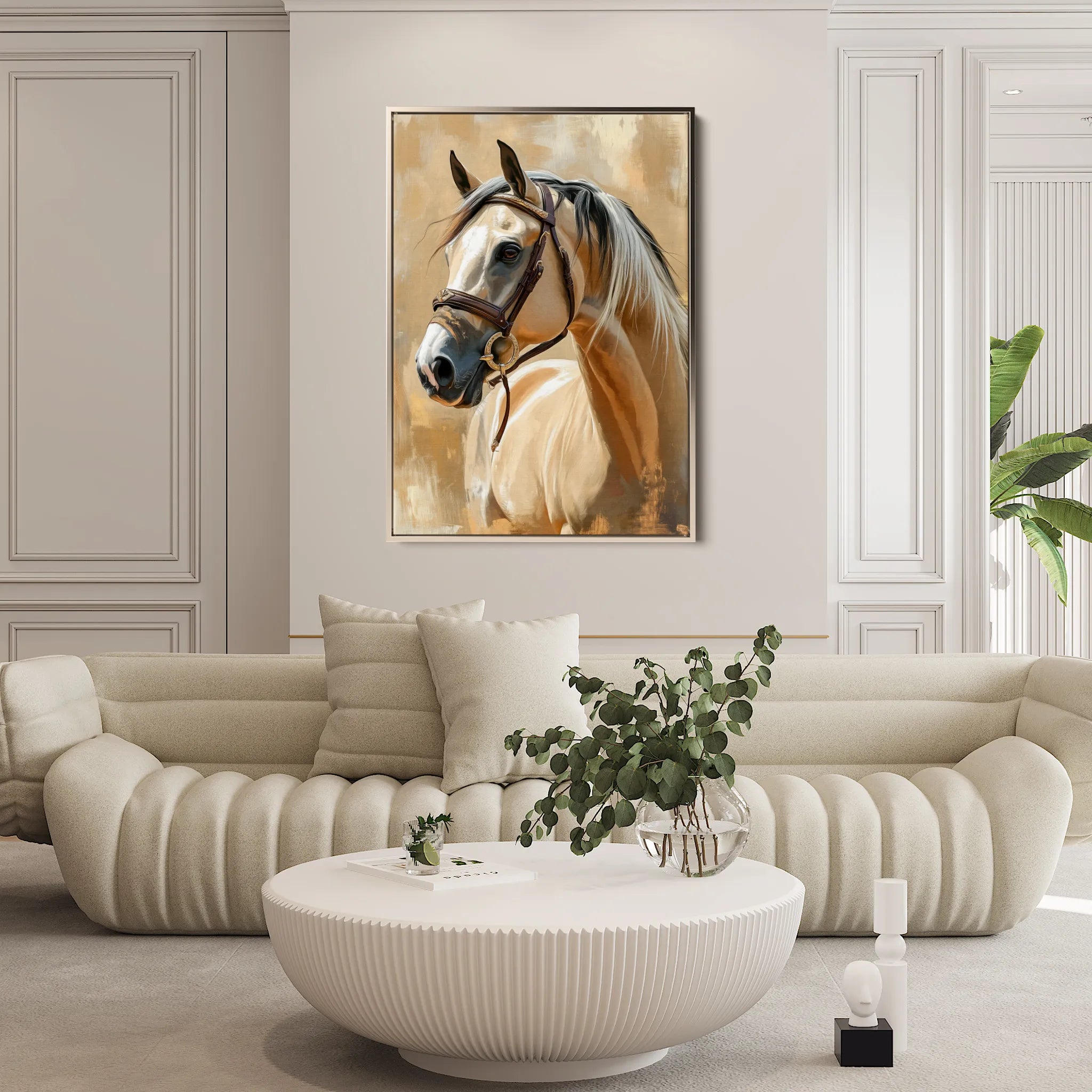 Horses 132 Canvas Art 18" x 24" / 45 x 60 cm / Black