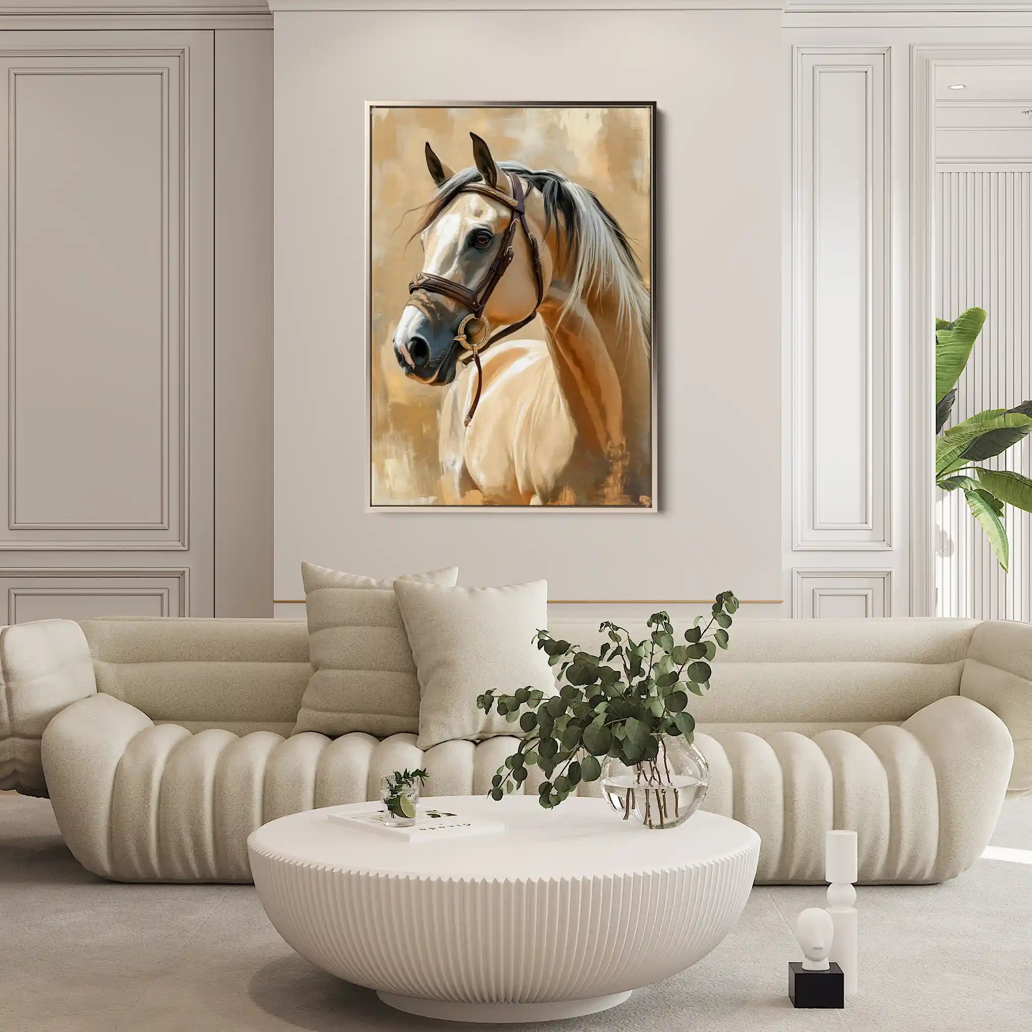 Horses 132 Canvas Art 60 x 40 cm / Black