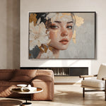 Portrait 132 Canvas Art 18" x 24" / 45 x 60 cm / Black