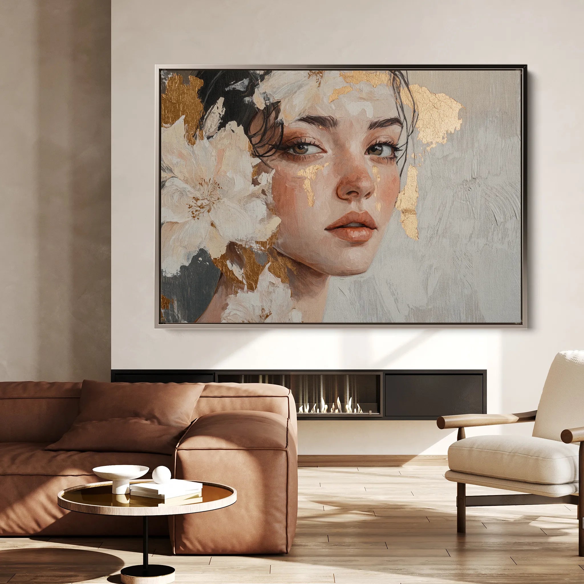 Portrait 132 Canvas Art 18" x 24" / 45 x 60 cm / Black