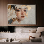 Portrait 132 Canvas Art 18" x 24" / 45 x 60 cm / Black