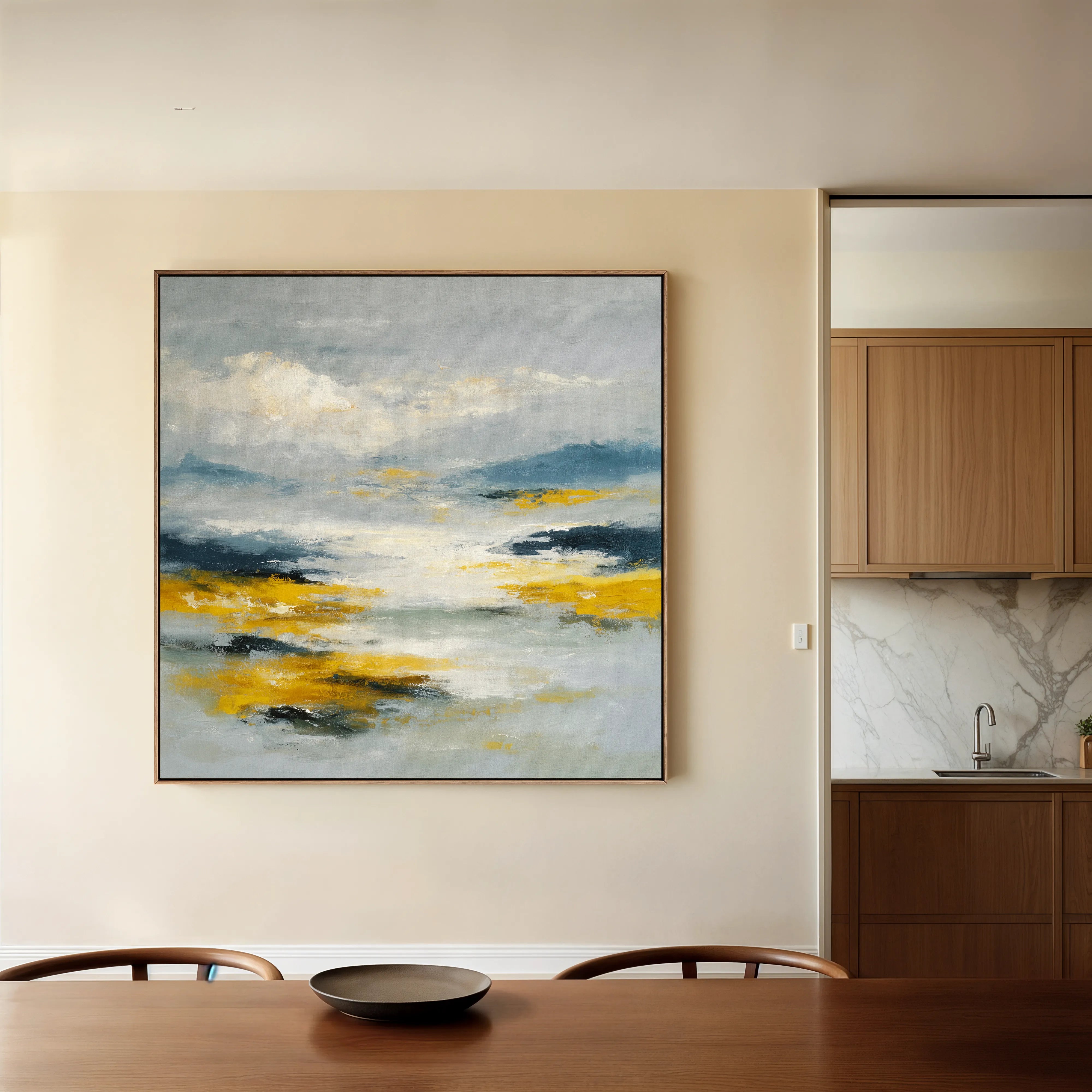 Abstract 1320 Canvas Art 16" x 16" / 40 x 40 cm / Black