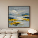 Abstract 1320 Canvas Art 16" x 16" / 40 x 40 cm / Black