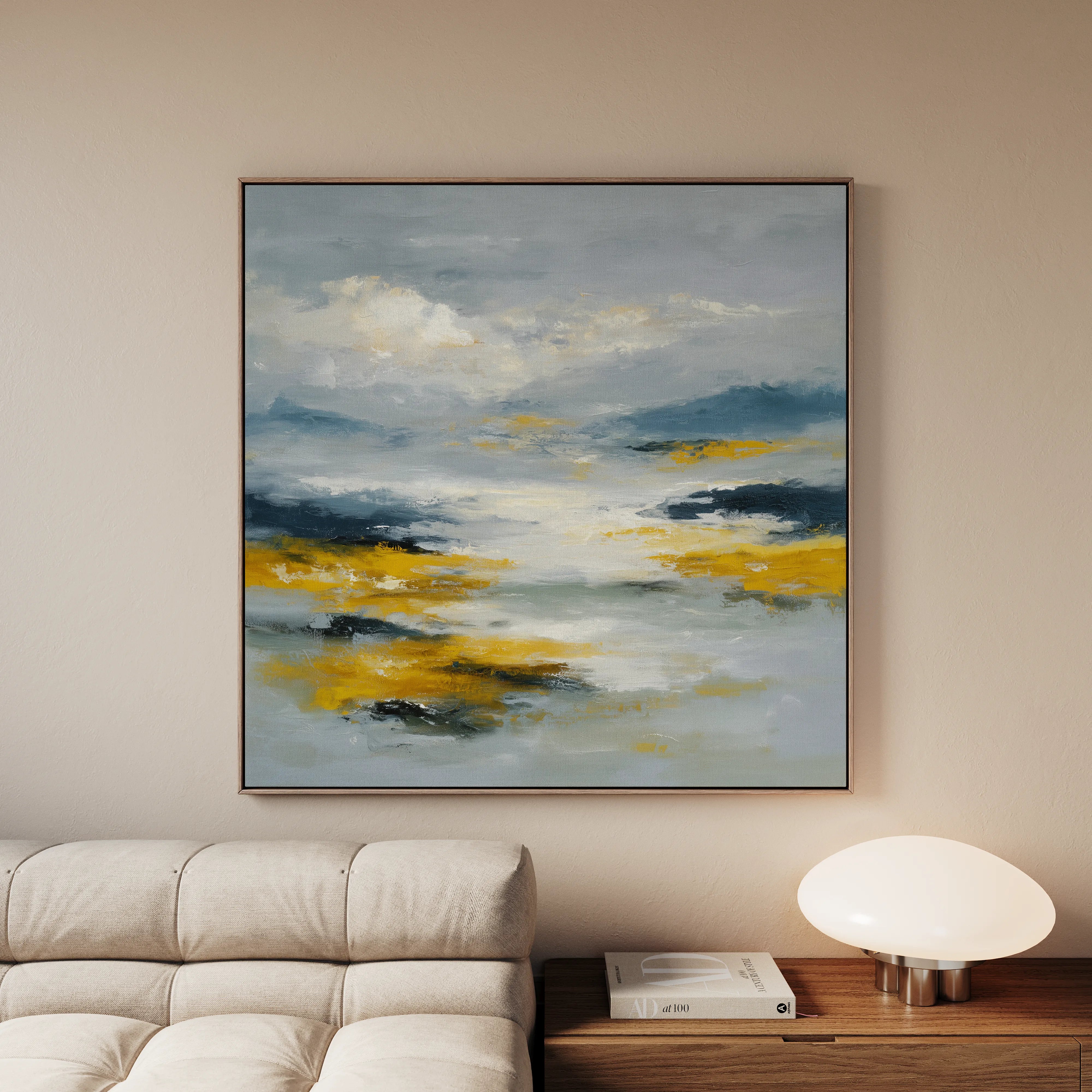 Abstract 1320 Canvas Art 16" x 16" / 40 x 40 cm / Black