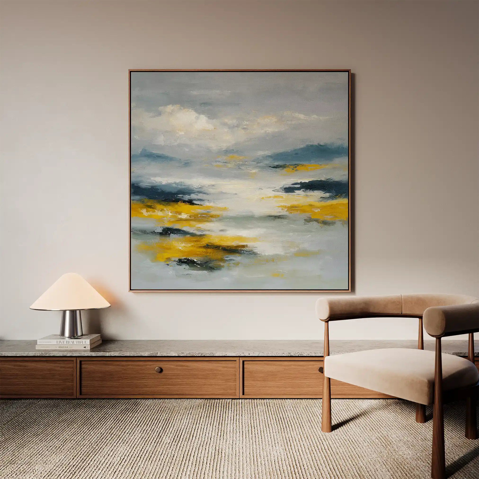 Abstract 1320 Canvas Art 60 x 60 cm / Black