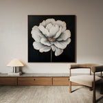 Floral 1320 Canvas Art 16" x 16" / 40 x 40 cm / Black