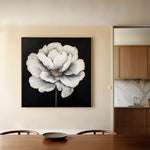 Floral 1320 Canvas Art 16" x 16" / 40 x 40 cm / Black