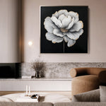 Floral 1320 Canvas Art 16" x 16" / 40 x 40 cm / Black