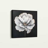 Floral 1320 Canvas Art 16" x 16" / 40 x 40 cm / Black