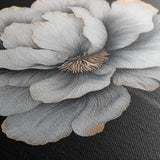 Floral 1320 Canvas Art 16" x 16" / 40 x 40 cm / Black