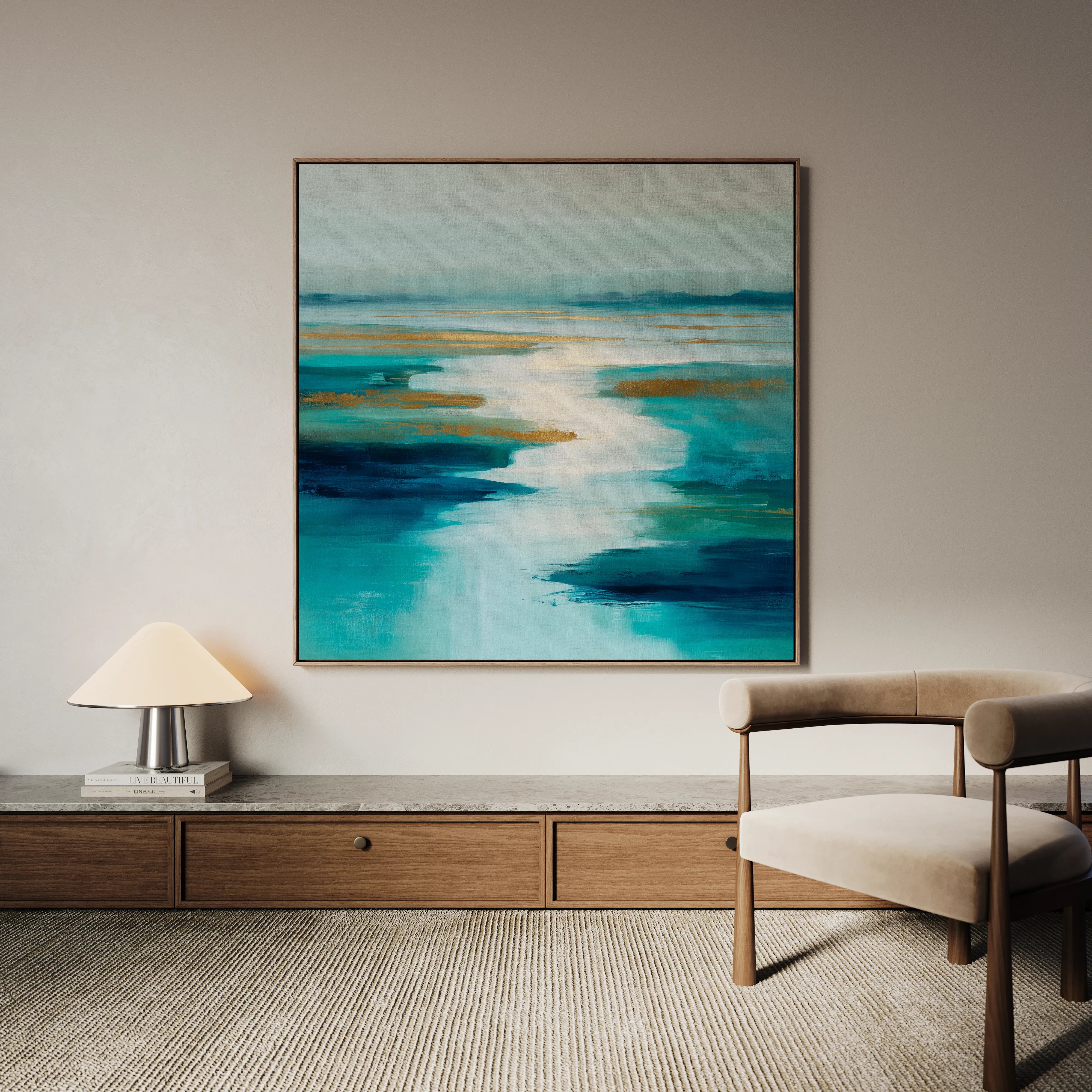 Abstract 1321 Canvas Art 16" x 16" / 40 x 40 cm / Black