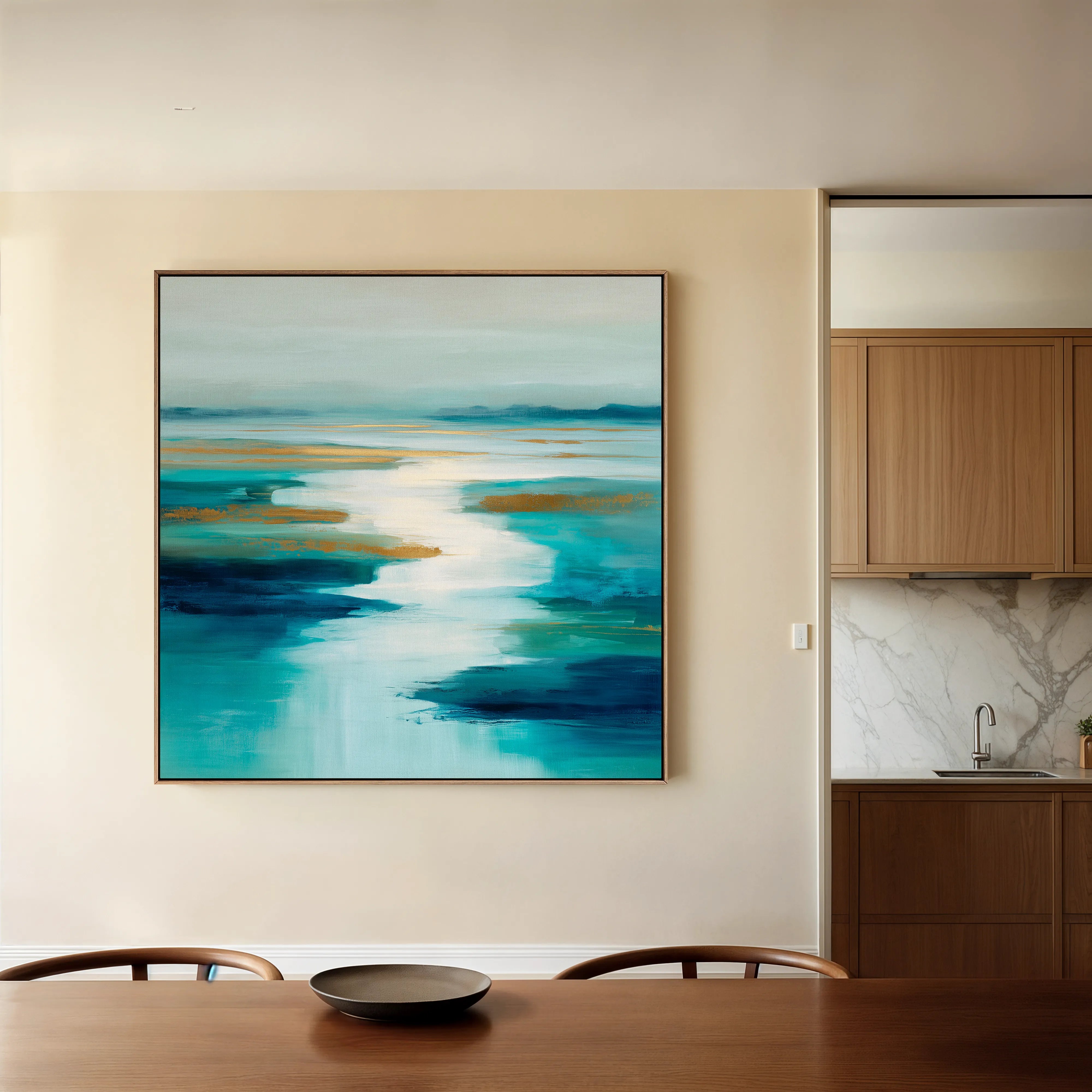 Abstract 1321 Canvas Art 16" x 16" / 40 x 40 cm / Black