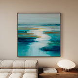 Abstract 1321 Canvas Art 16" x 16" / 40 x 40 cm / Black