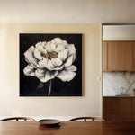 Floral 1321 Canvas Art 16" x 16" / 40 x 40 cm / Black