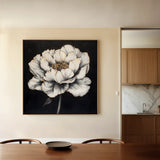 Floral 1321 Canvas Art 16" x 16" / 40 x 40 cm / Black