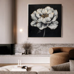 Floral 1321 Canvas Art 16" x 16" / 40 x 40 cm / Black