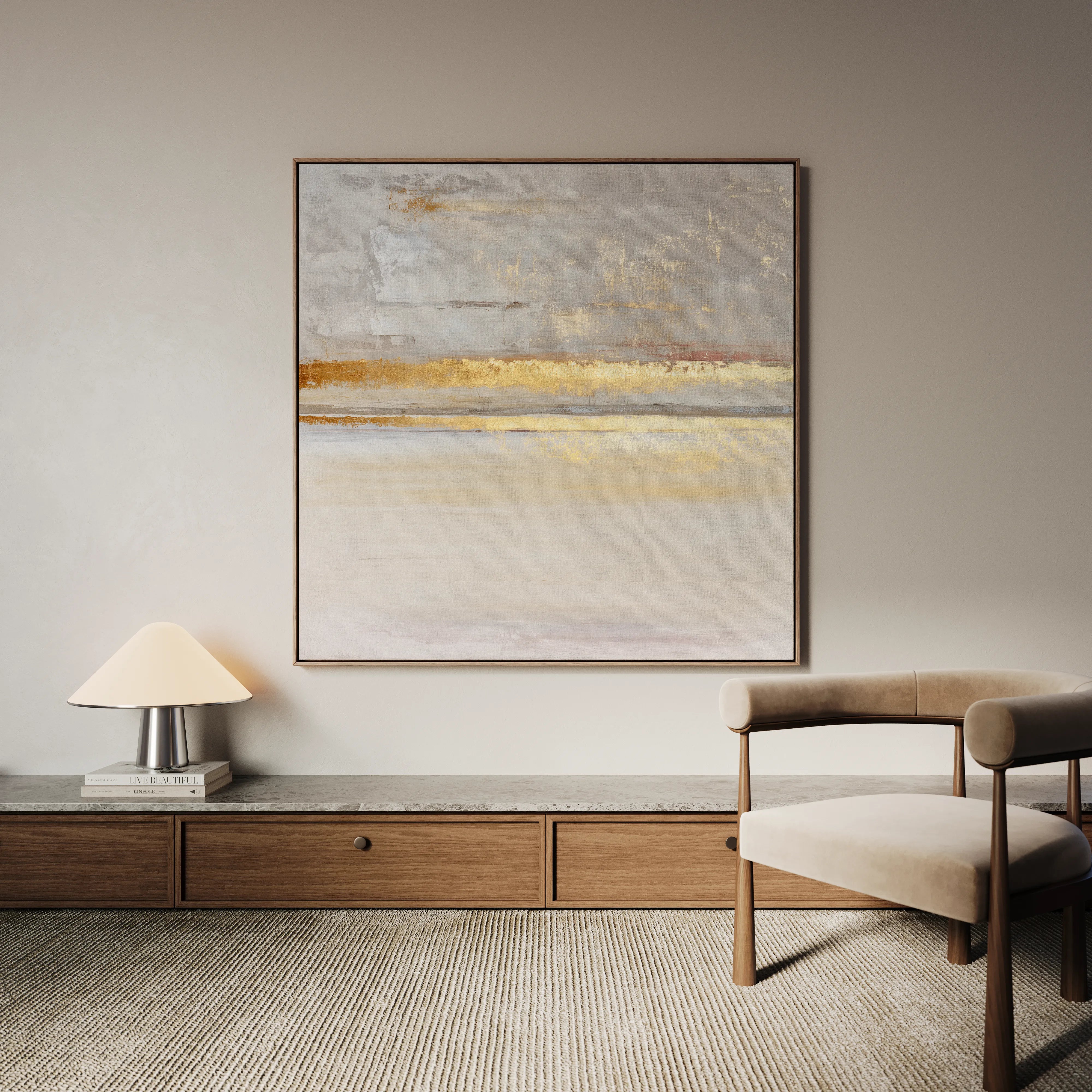 Abstract 1322 Canvas Art 16" x 16" / 40 x 40 cm / Black