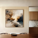 Abstract 1323 Canvas Art 16" x 16" / 40 x 40 cm / Black