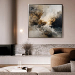 Abstract 1323 Canvas Art 16" x 16" / 40 x 40 cm / Black