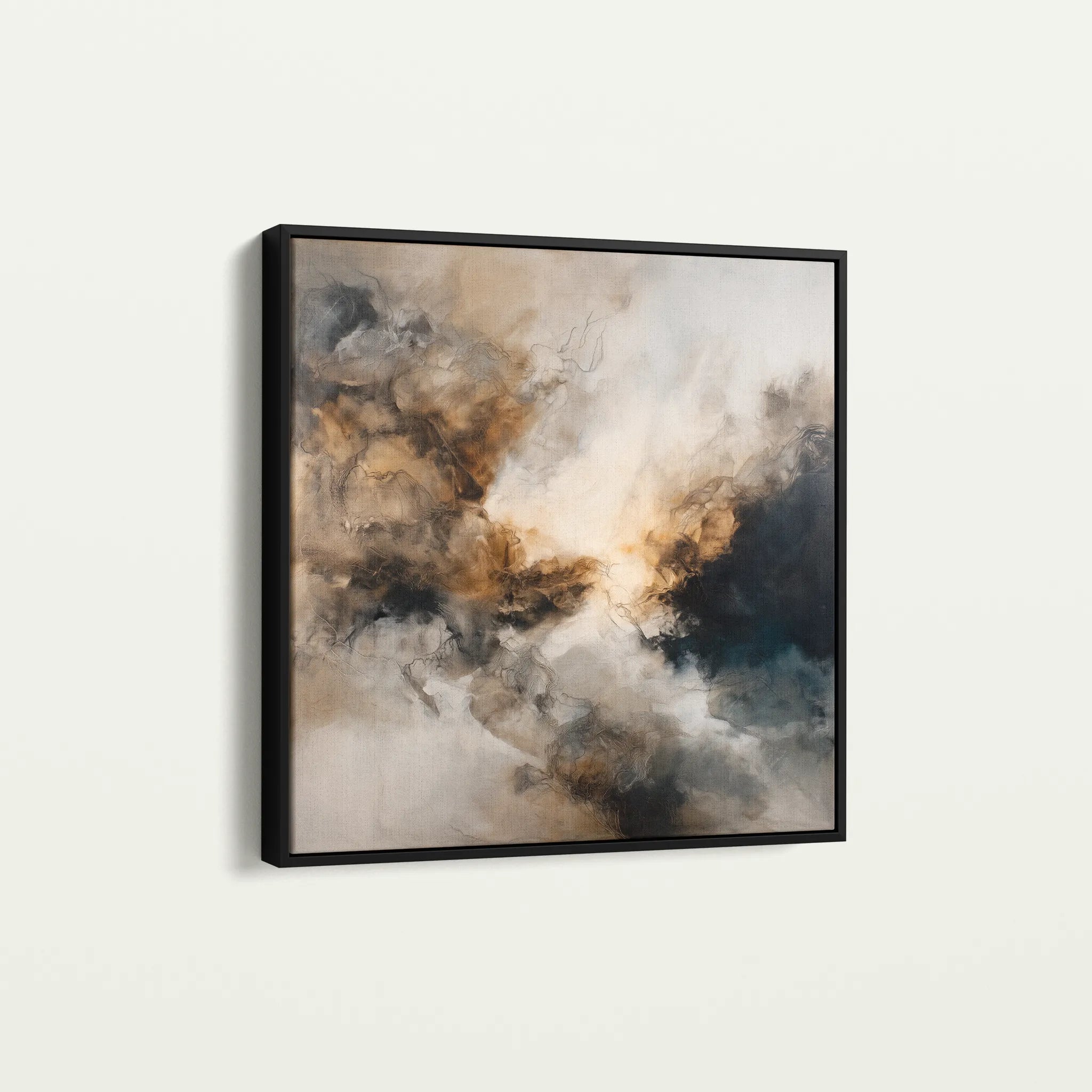 Abstract 1323 Canvas Art 16" x 16" / 40 x 40 cm / Black