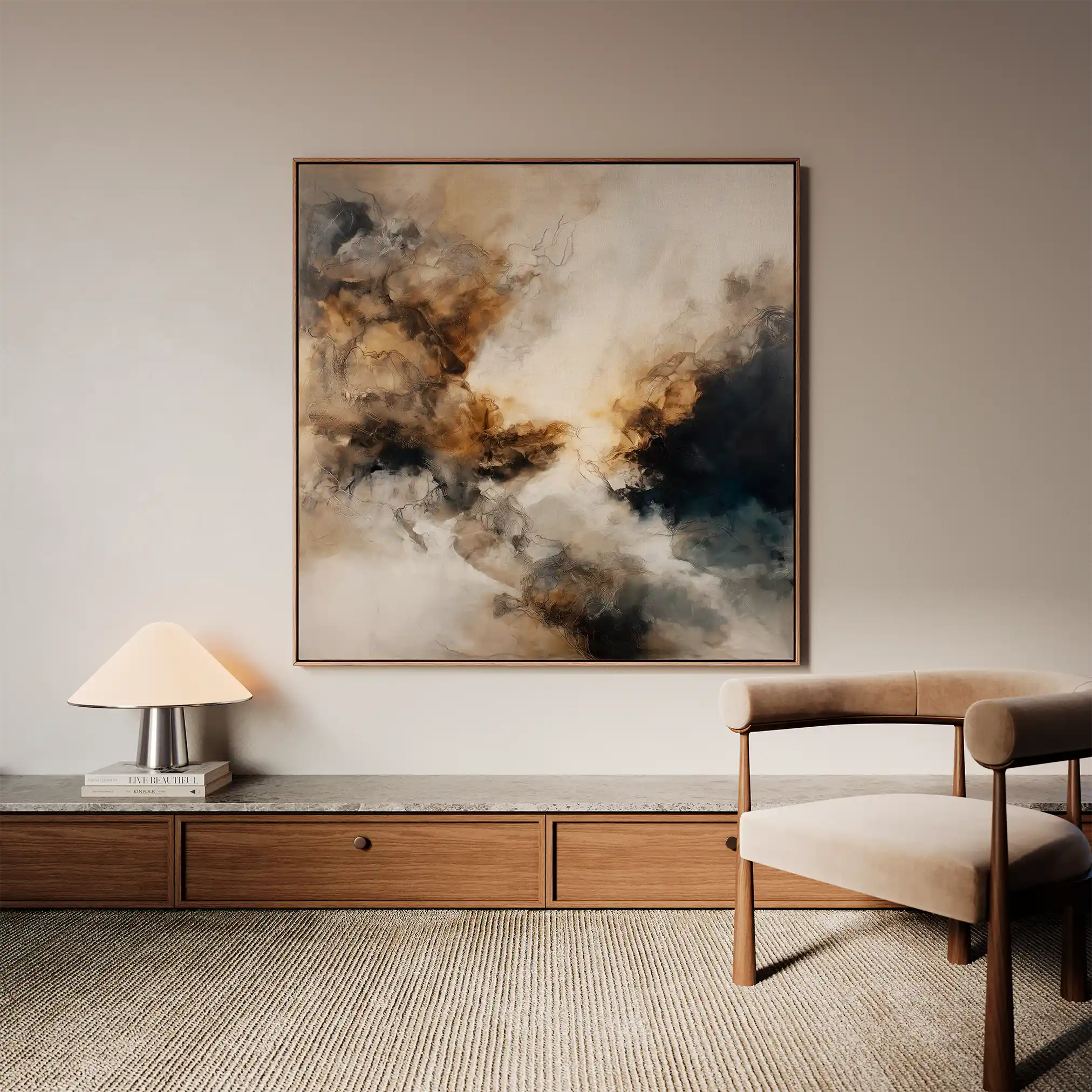 Abstract 1323 Canvas Art 60 x 60 cm / Black