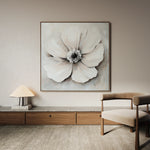 Floral 1323 Canvas Art 16" x 16" / 40 x 40 cm / Black