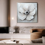 Floral 1323 Canvas Art 16" x 16" / 40 x 40 cm / Black