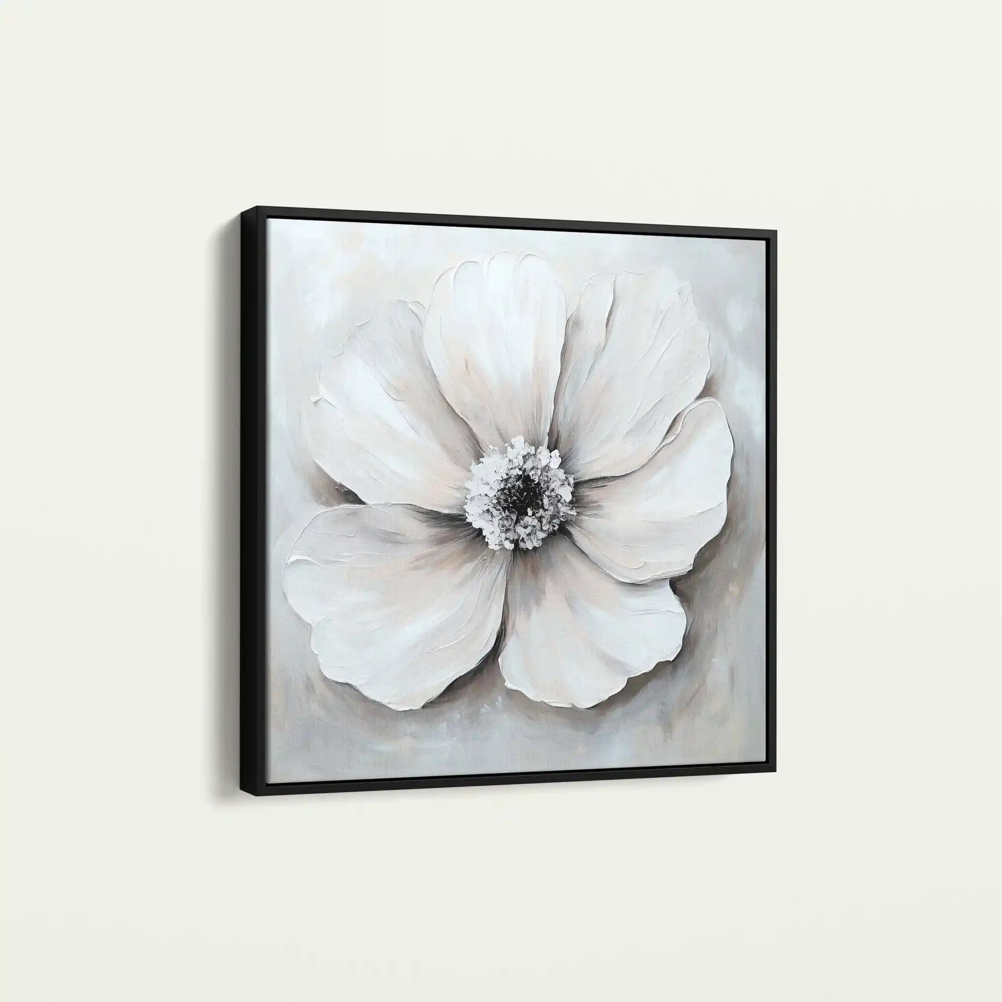 Floral 1323 Canvas Art 16" x 16" / 40 x 40 cm / Black
