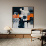 Abstract 1324 Canvas Art 16" x 16" / 40 x 40 cm / Black