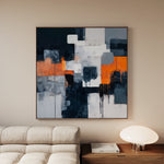 Abstract 1324 Canvas Art 16" x 16" / 40 x 40 cm / Black