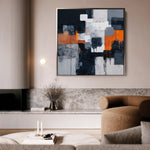 Abstract 1324 Canvas Art 16" x 16" / 40 x 40 cm / Black