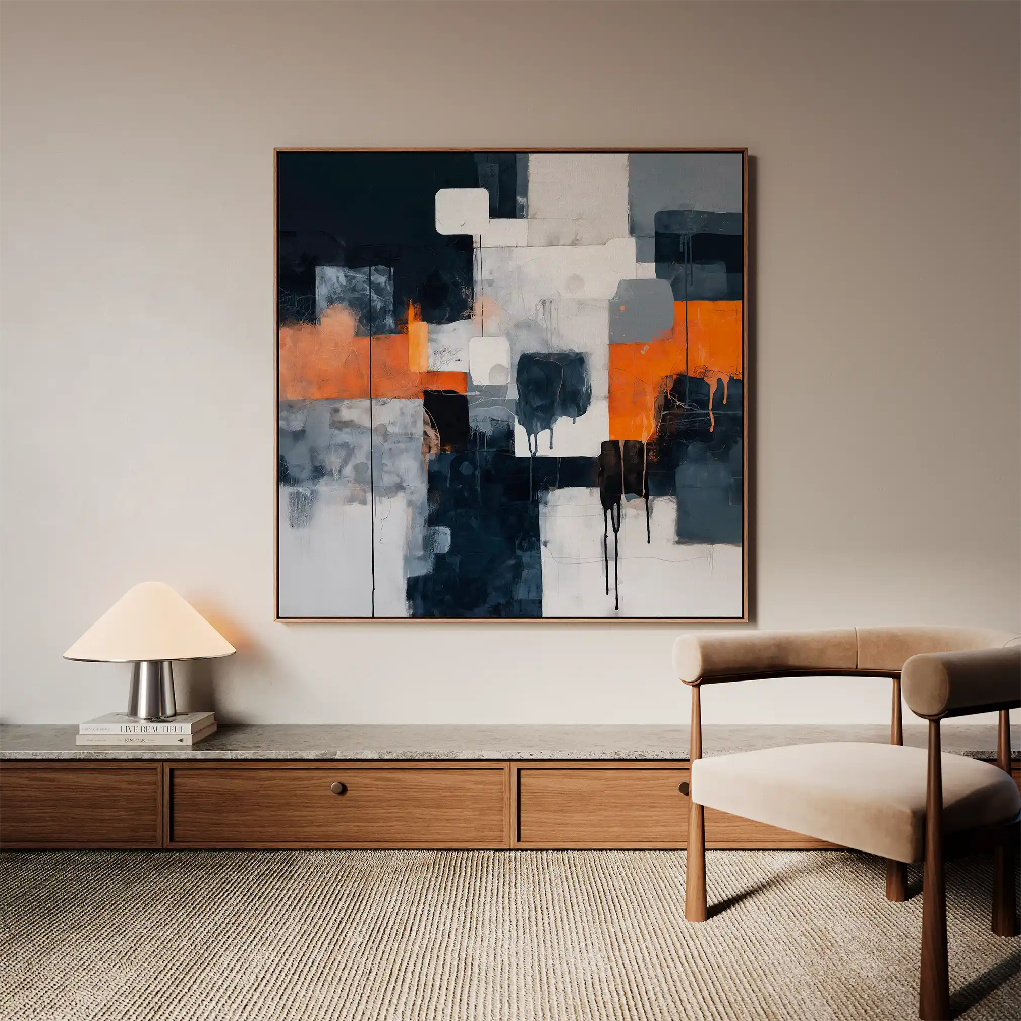 Abstract 1324 Canvas Art 60 x 60 cm / Black