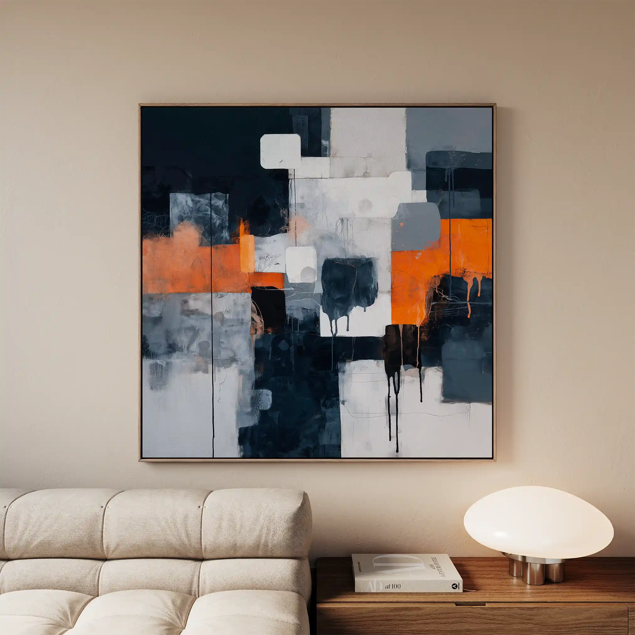 Abstract 1324 Canvas Art 60 x 60 cm / Black