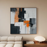 Abstract 1325 Canvas Art 16" x 16" / 40 x 40 cm / Black